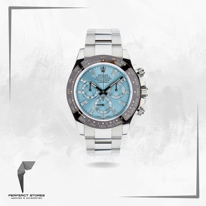Rolex Daytona Platinum Ice Blue Baguette Dial (2024) - Master Copy