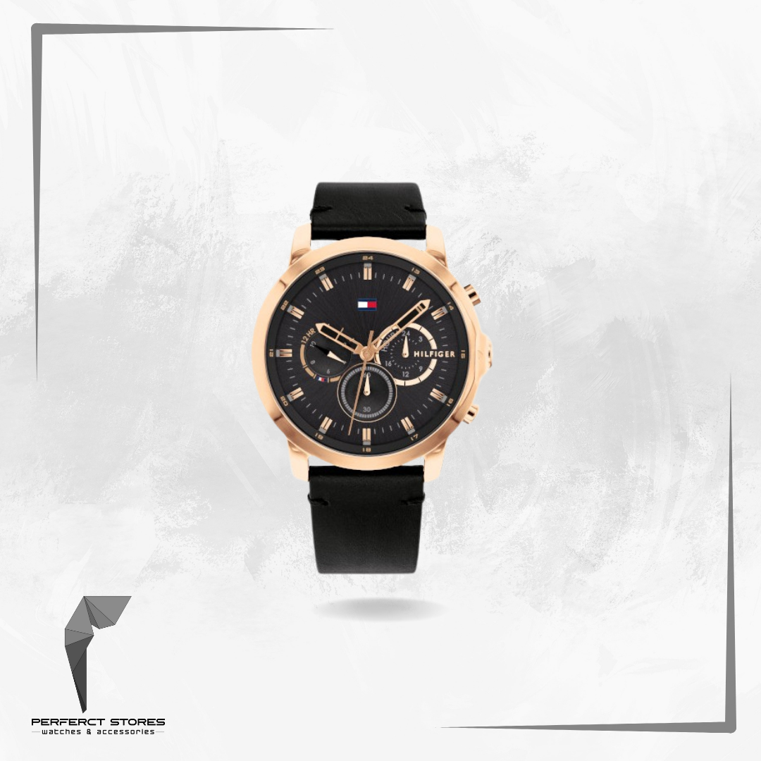 watches Tommy Hilfiger Men's Black Dial Watch 1791798 - Original