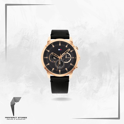 watches Tommy Hilfiger Men's Black Dial Watch 1791798 - Original