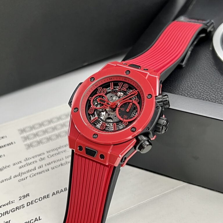 Hublot Watch Big Bang  Red Rubber Strap 44mm - Master Copy