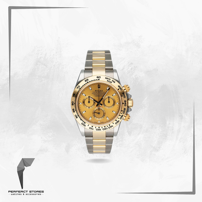 Rolex Daytona specifically model 116503, which features a two-tone yellow gold and stainless steel design with gold dial