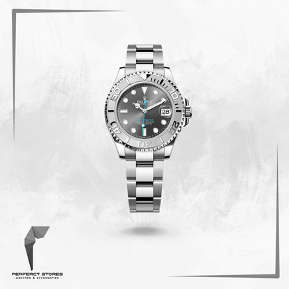 Rolex Yacht - Master Steel Platinum Rhodium Dial Automatic Watch - Master Copy