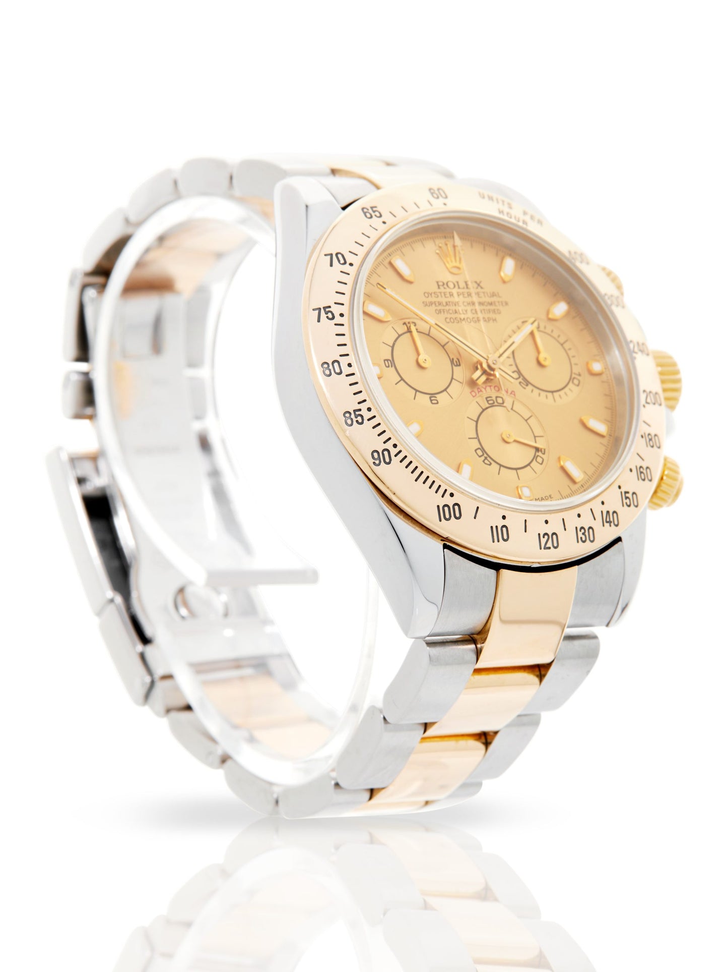 Rolex Daytona specifically model 116503, which features a two-tone yellow gold and stainless steel design with gold dial