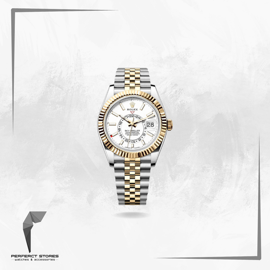 Rolex Sky-Dweller Stainless Steel & gold  Jubilee bracelet with White Dial - Master Copy