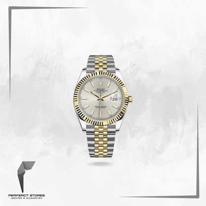 Rolex Date-Just Stainless Steel & gold Jubilee bracelet with Silver Dial - Master Copy