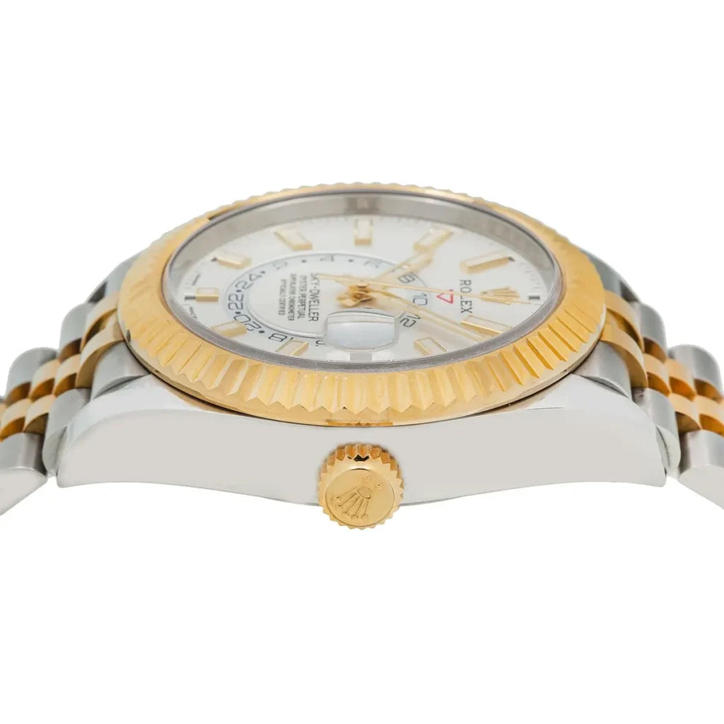 Rolex Sky-Dweller Stainless Steel & gold  Jubilee bracelet with White Dial - Master Copy