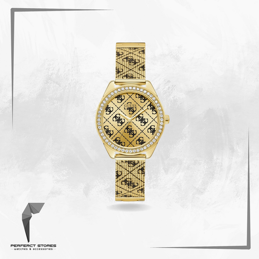Guess Claudia Quartz Gold Dial Ladies Watch W1279L2 - Original