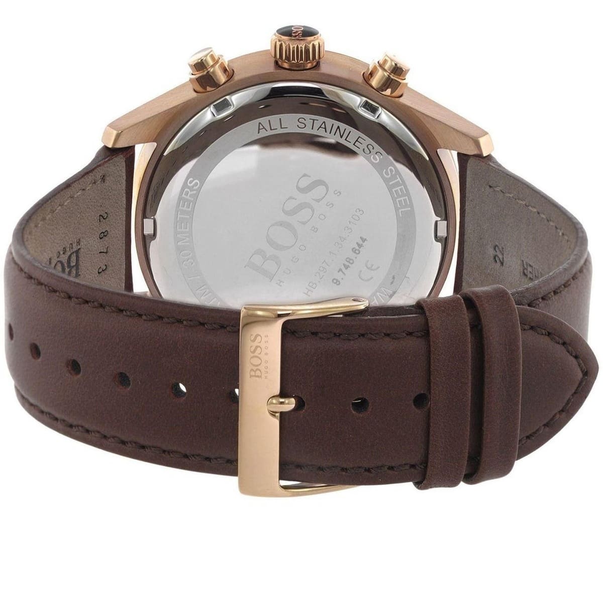 HUGO BOSS Men's Leather Analog Watch 1513605 - Original