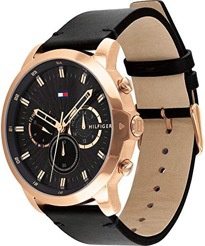 watches Tommy Hilfiger Men's Black Dial Watch 1791798 - Original