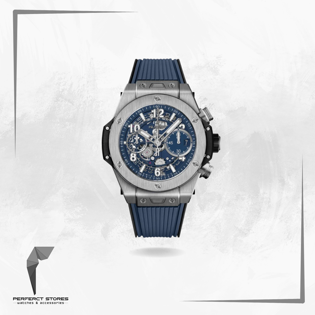 Hublot Watch Big Bang  Blue Rubber Strap 44mm - Master Copy