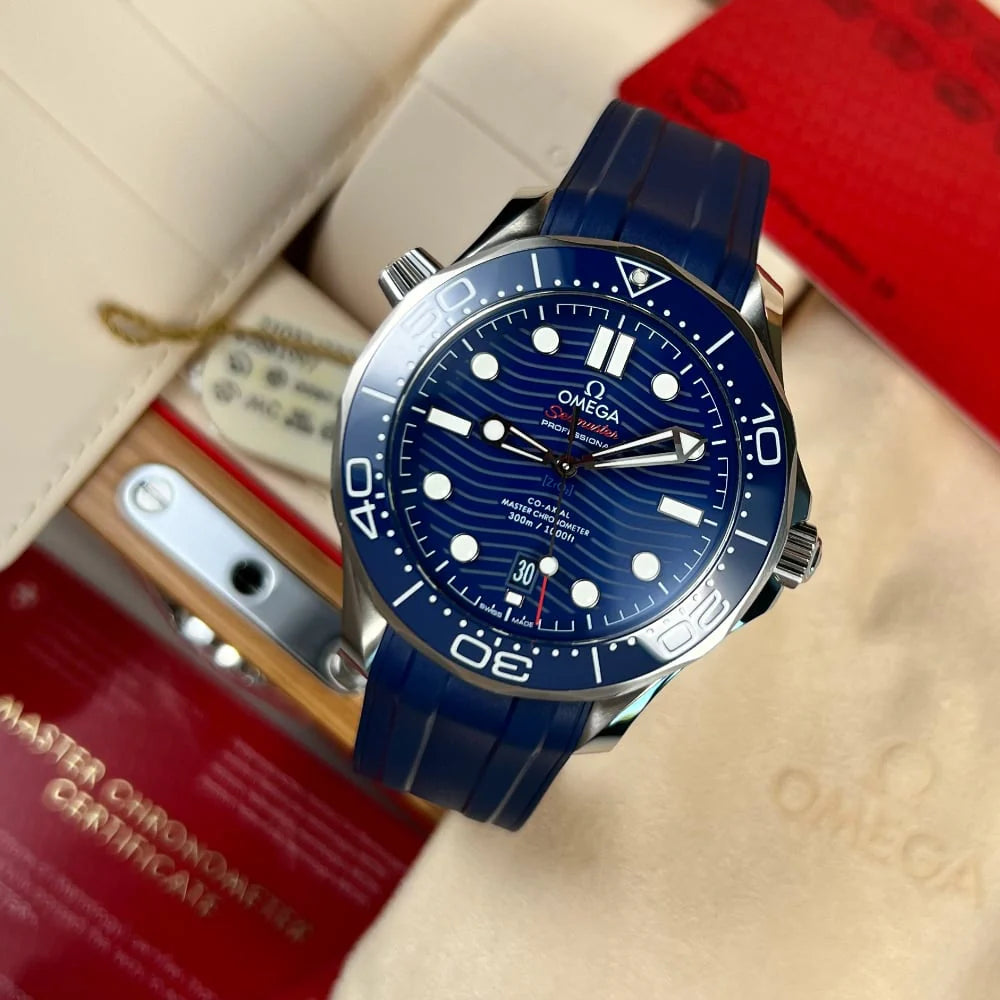 Omega Seamaster Diver 300 Co-Axil Master Chronometer Blue Dial - Master Copy