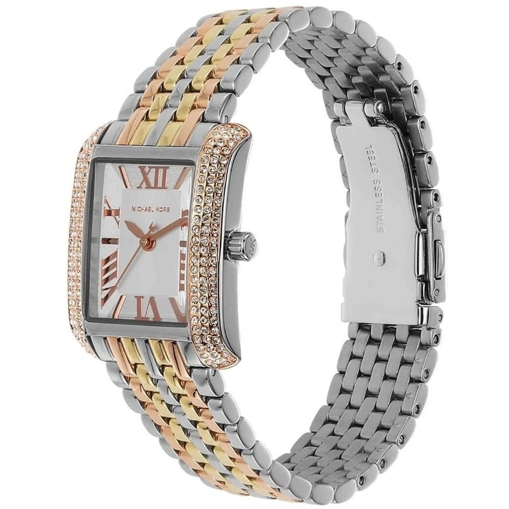 Michael Kors Emery Three-Hand Tri-Tone Stainless Steel Watch MK4744