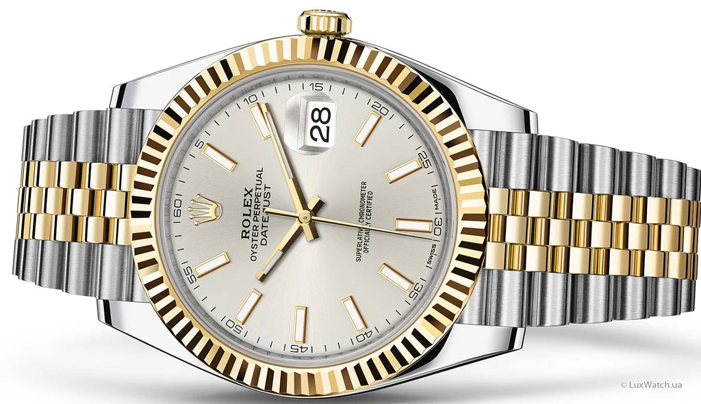 Rolex Date-Just Stainless Steel & gold Jubilee bracelet with Silver Dial - Master Copy
