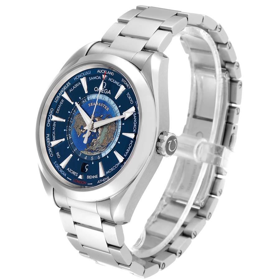 Omega Seamaster Aqua Terra Worldtimer GMT Watch blue dial - Master Copy