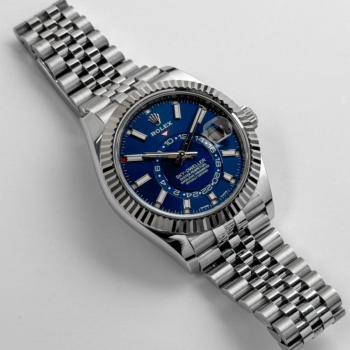 Rolex Sky-Dweller Stainless Steel Blue Dial Jubilee - Master Copy