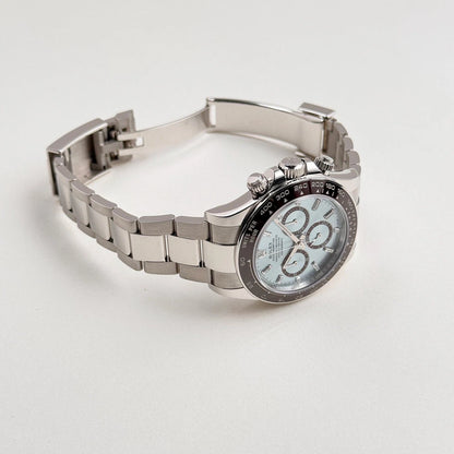 Rolex Daytona Platinum Ice Blue Baguette Dial (2024) - Master Copy